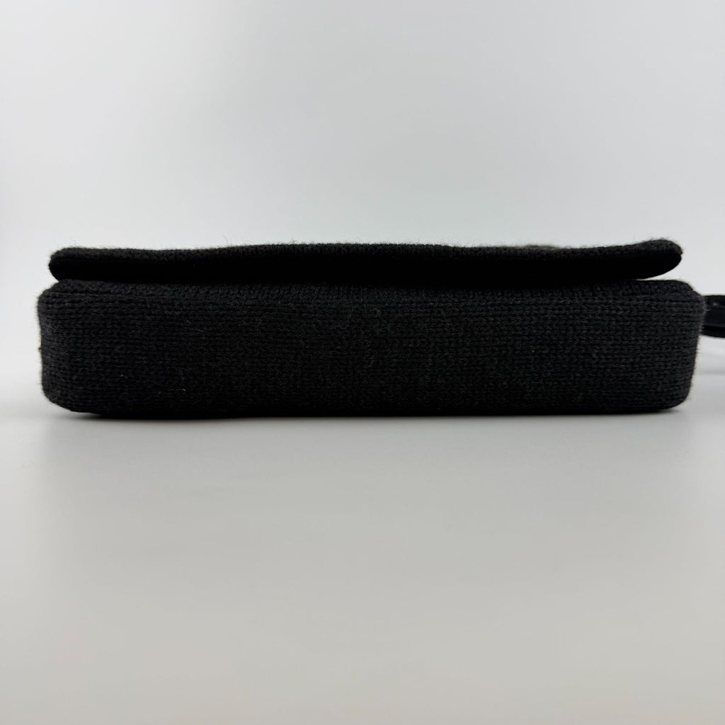 Prada Shoulder Bag Black Wool Vintage — view 8
