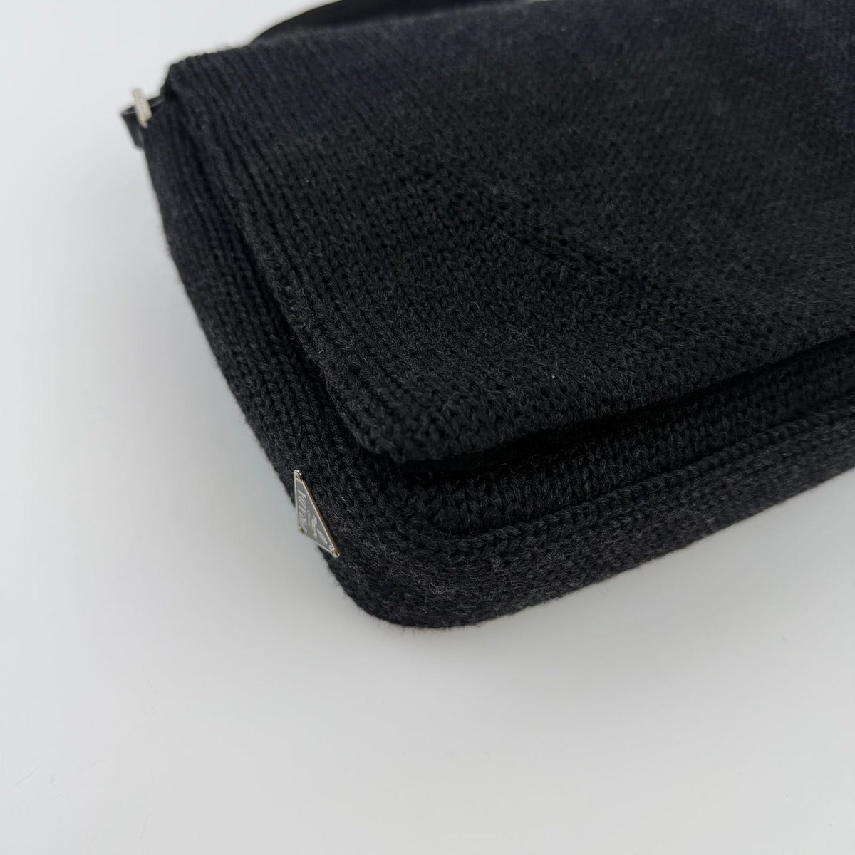Prada Shoulder Bag Black Wool Vintage — view 9