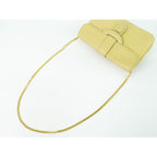 Celine Leather Chain Shoulder Bag Yellow — view 4
