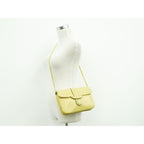Celine Leather Chain Shoulder Bag Yellow — view 6