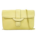 Celine Leather Chain Shoulder Bag Yellow