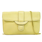 Celine Leather Chain Shoulder Bag Yellow