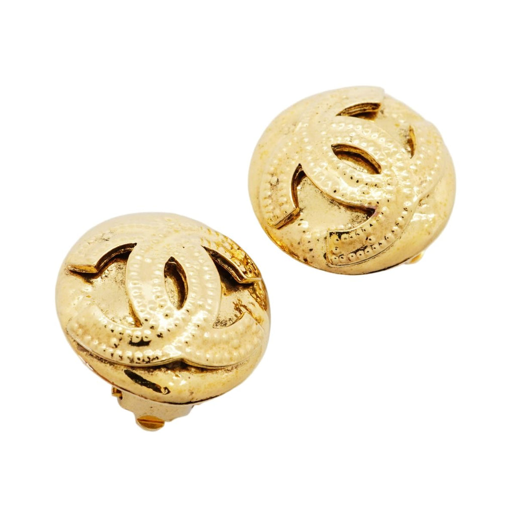 Chanel Earrings Vintage CC Logo Round — view 2