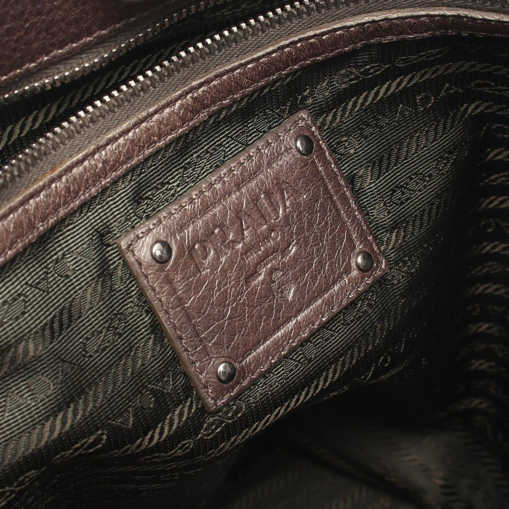 Prada Tote Bronze Leather Vittelo Daino — view 4
