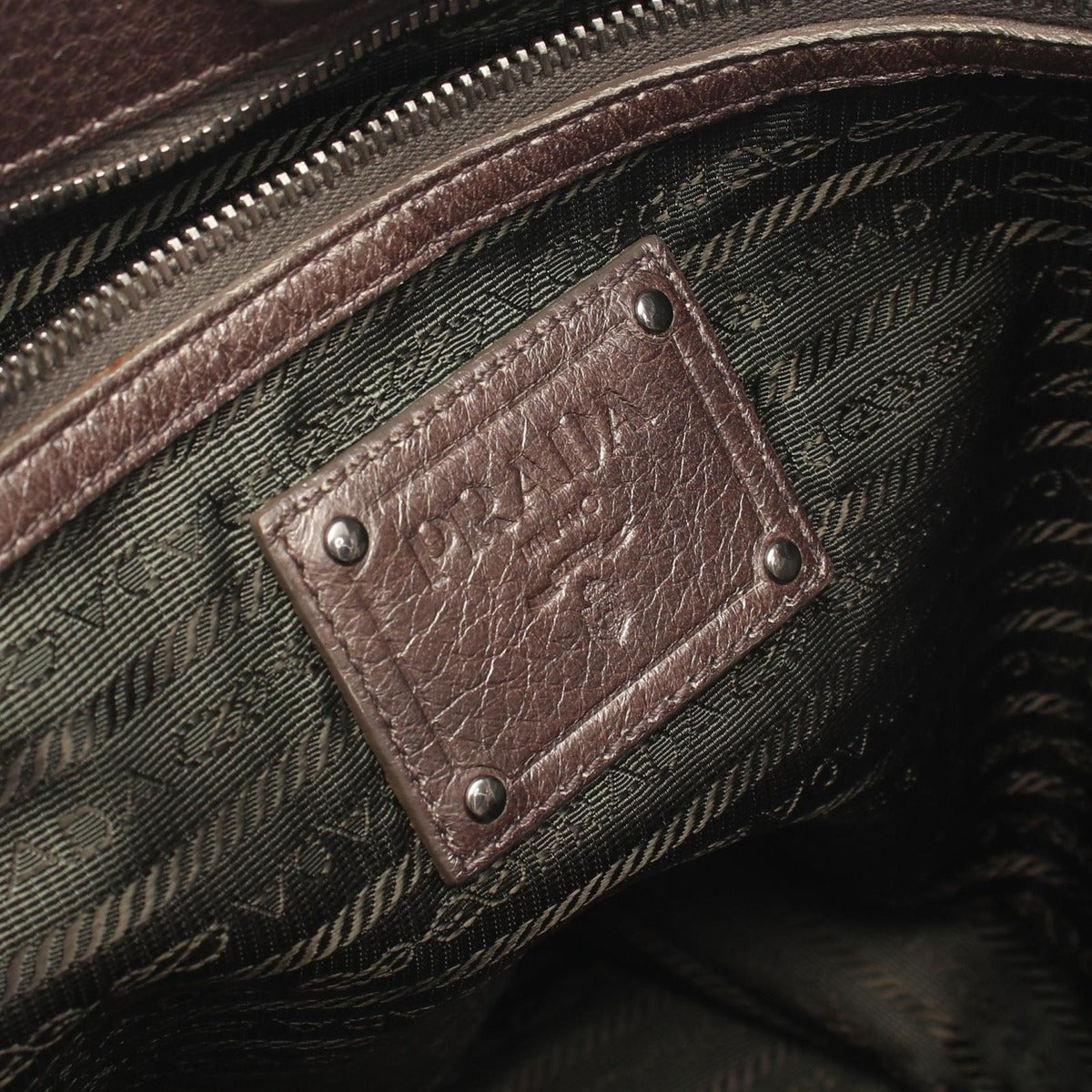Prada Tote Bronze Leather Vittelo Daino — view 4