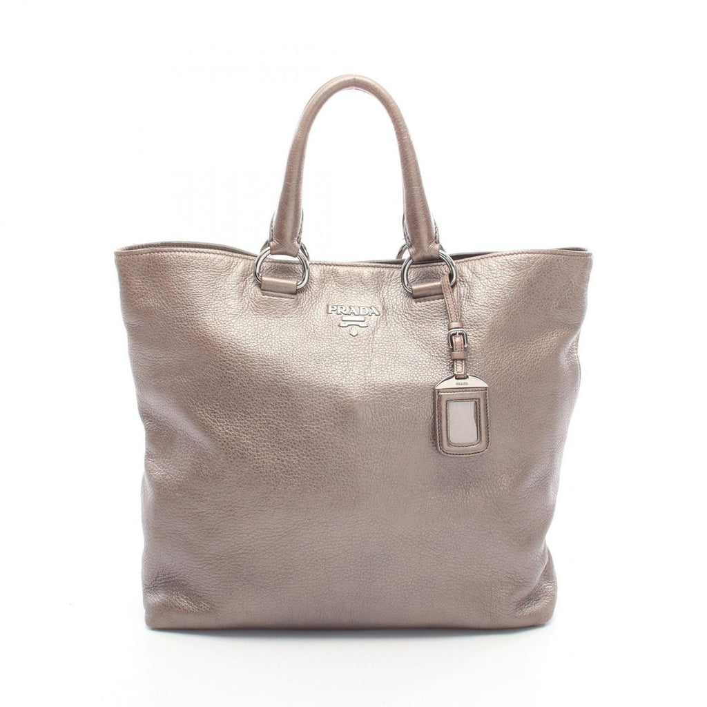 Prada Tote Bronze Leather Vittelo Daino