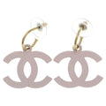 Chanel CC Logo Swing Earrings Pink