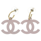 Chanel CC Logo Swing Earrings Pink