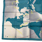 Hermes Carre 90 Scarf Map Pattern Silk Blue Box — view 5
