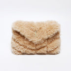 Saint Laurent Yves Clutch Wool Shearling Logo Card Case