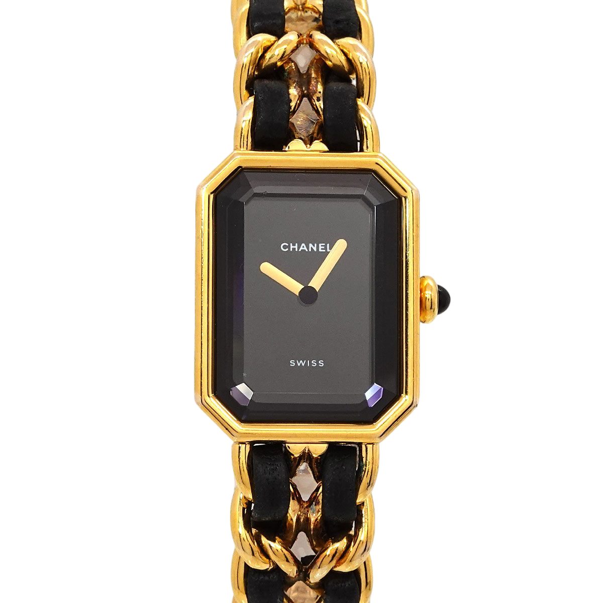 Chanel Premiere M Vintage Watch Black Gold