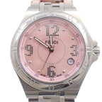 Fendi High Speed Quartz Watch Pink Shell Dial Leather