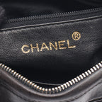 Chanel Shoulder Bag Triple CC Logo Black Lambskin Coco Fringe Mini — view 4