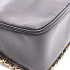 Chanel Shoulder Bag Triple CC Logo Black Lambskin Coco Fringe Mini — view 9