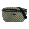 Gucci Beige Navy Silver GG Supreme Canvas Shoulder Bag