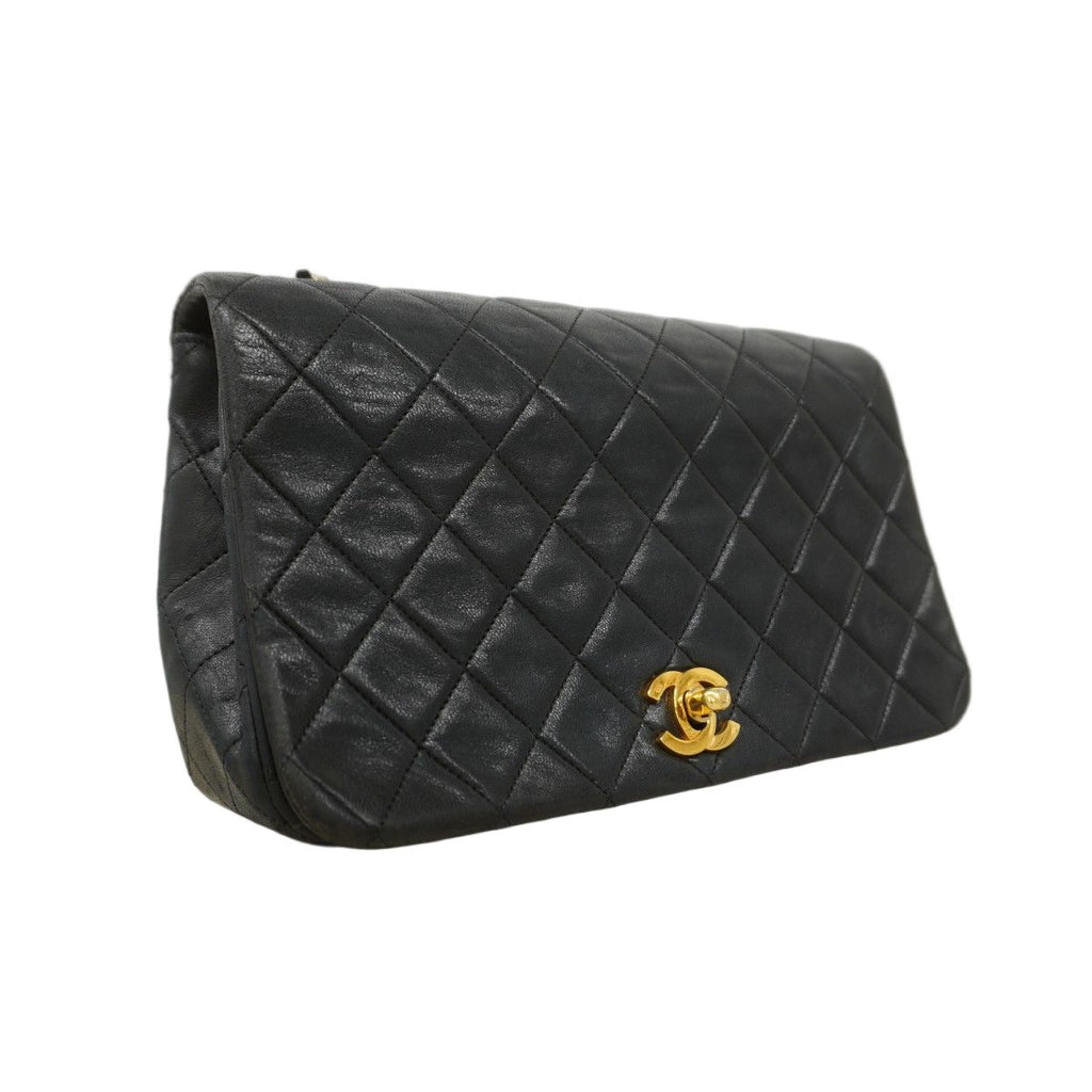 Chanel Shoulder Bag Quilted Lambskin Black Gold — view 2