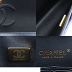 Chanel Shoulder Bag Metallic Blue Gold Calfskin Quilted 25 Double Flap Chain — view 8