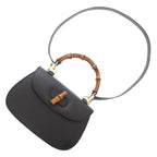 Gucci 2-Way Bamboo 000 1364 0633 Leather Black Handbag 0733 — view 9