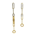 Hermes Earrings Kelly Chaine AU 750 18K Yellow Gold Pair