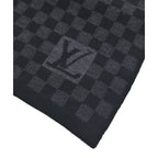 Louis Vuitton Scarf Wool Black Gray X — view 2
