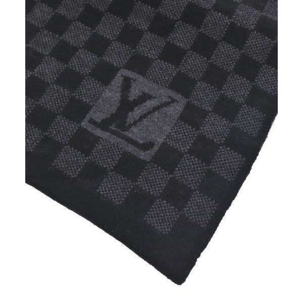 Louis Vuitton Scarf Wool Black Gray X — view 2
