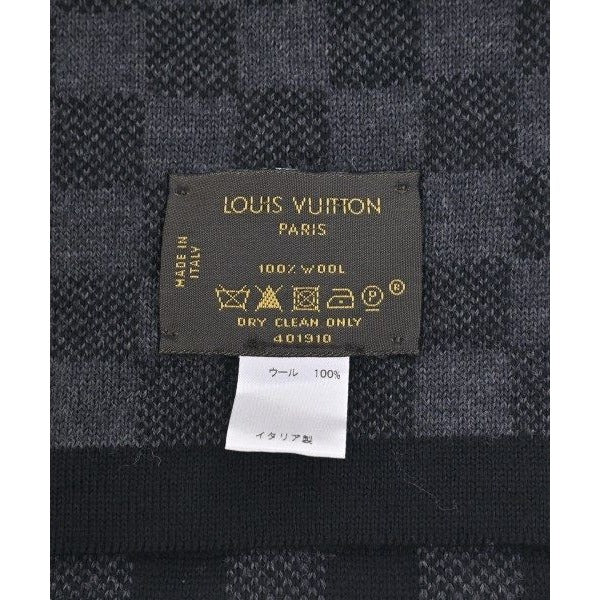 Louis Vuitton Scarf Wool Black Gray X — view 4