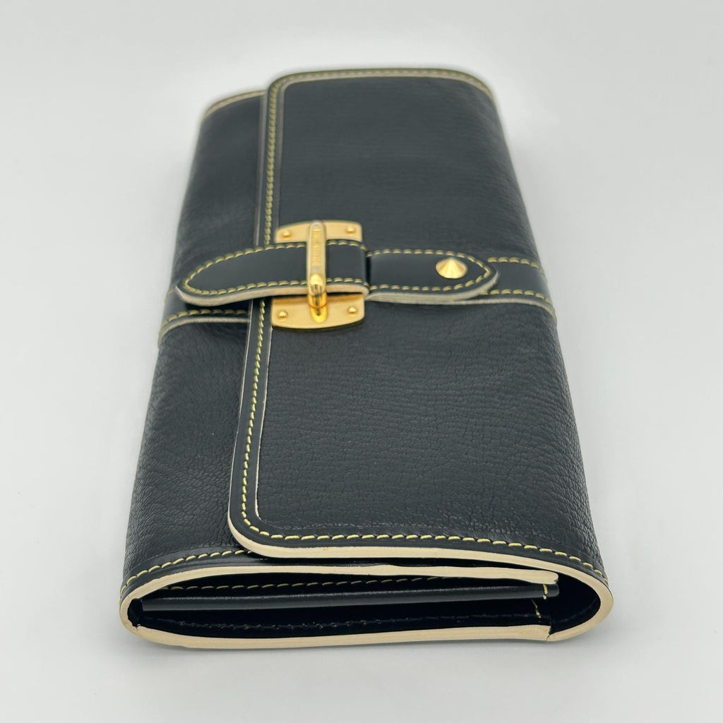 Louis Vuitton Suhali Portefeuille le Favori Wallet Fold Noir Black — view 5