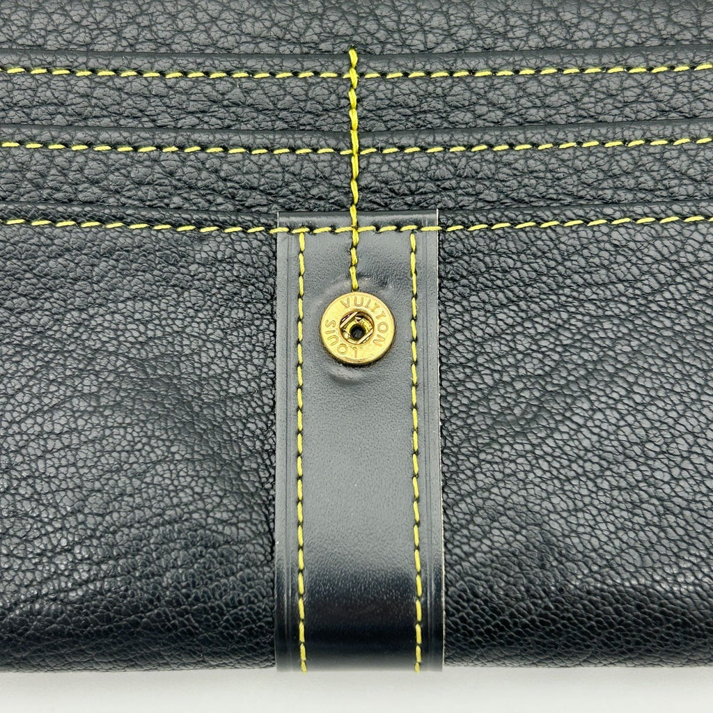 Louis Vuitton Suhali Portefeuille le Favori Wallet Fold Noir Black — view 9