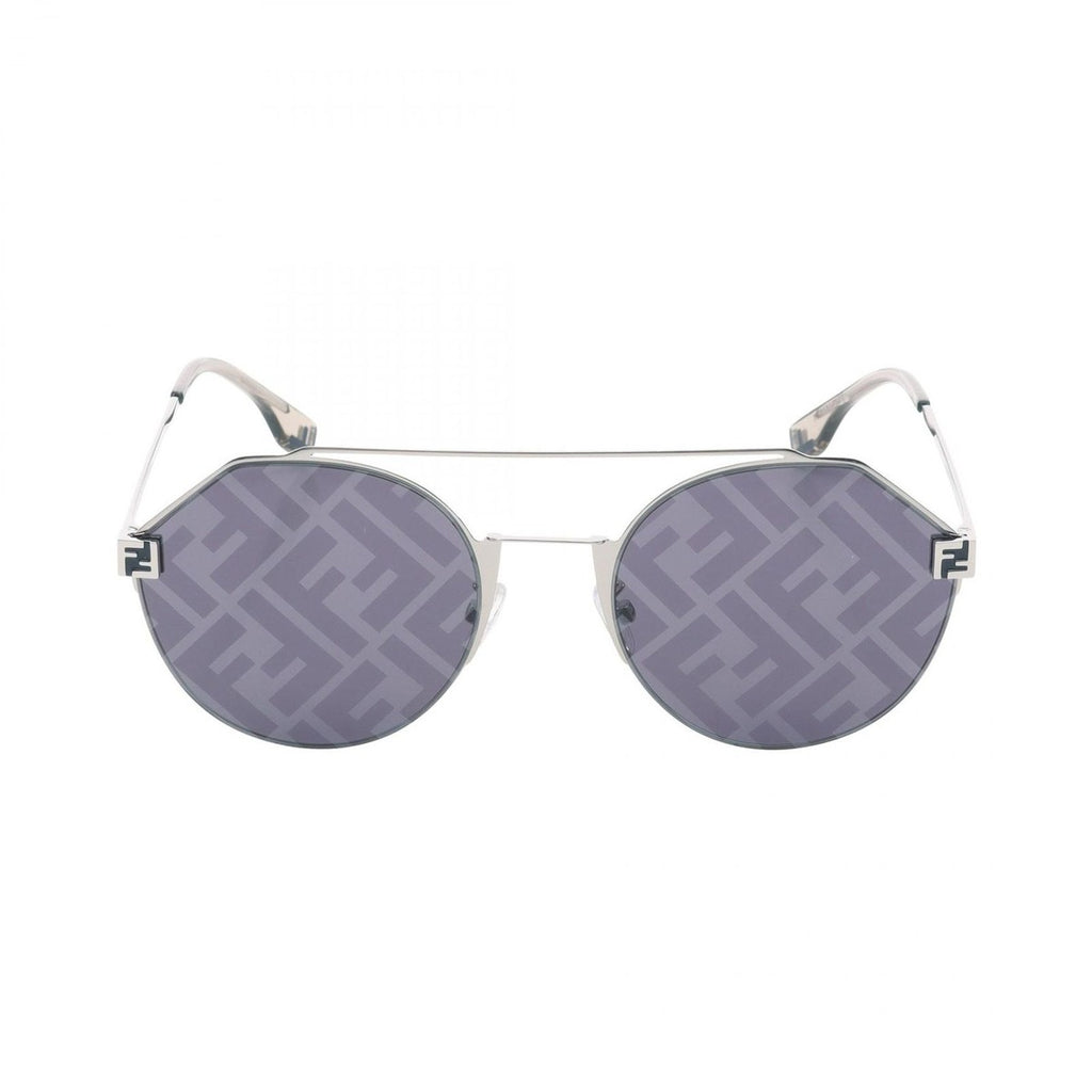 Fendi Sunglasses FF Pattern Silver Brown
