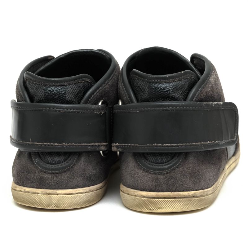 Louis Vuitton Shoes Sneakers High Cut Men Leather Gray Damier Graphite — view 4