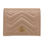 Gucci Wallet Bifold Leather Pink Beige Petit Marmont