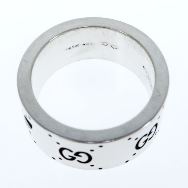 Gucci Adidas Collaboration Ring Engraving Wide Trefoil 17 AG 925 Jewelry — view 8