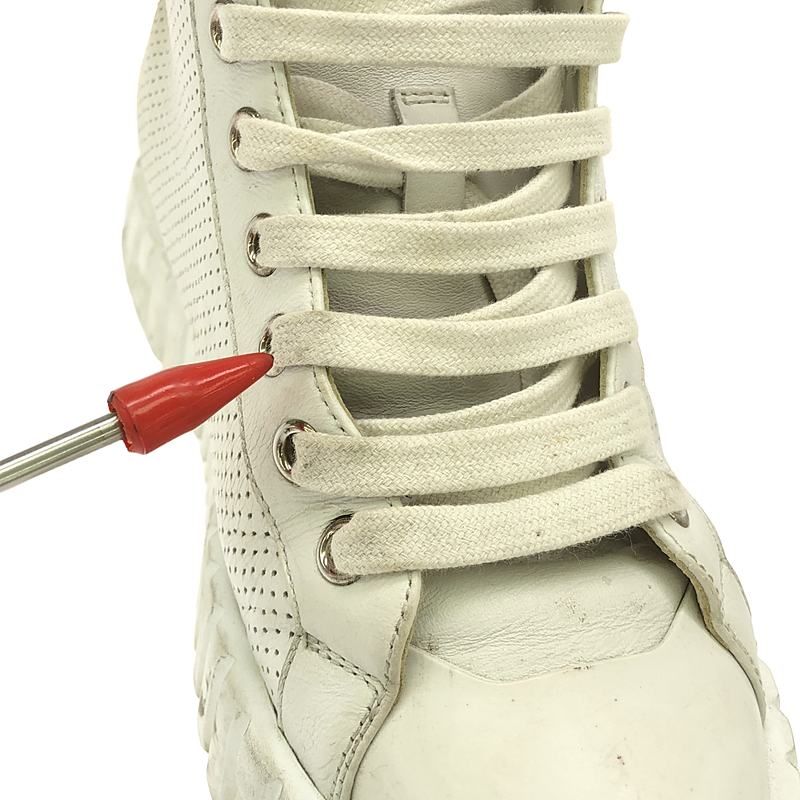 Hermes Climbing Perforated Leather High-cut Sneakers 35 White — view 9