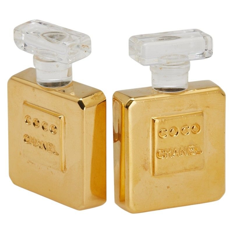 Chanel Perfume Bottle Gold Clear Plated Plastic — view 2
