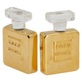 Chanel Perfume Bottle Gold Clear Plated Plastic