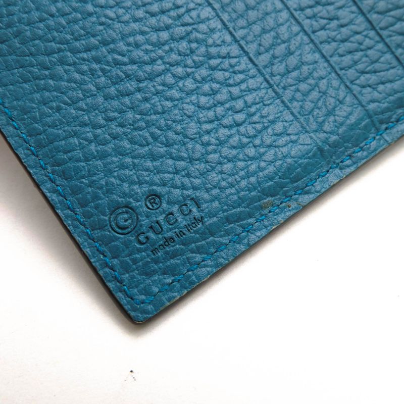 Gucci Wallet Men Leather Blue 2091 Interlocking G — view 6