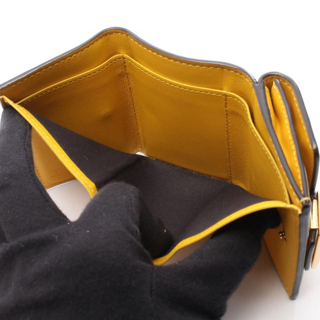 Fendi Trifold Wallet Baguette Micro Yellow Leather — view 6