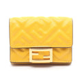 Fendi Trifold Wallet Baguette Micro Yellow Leather