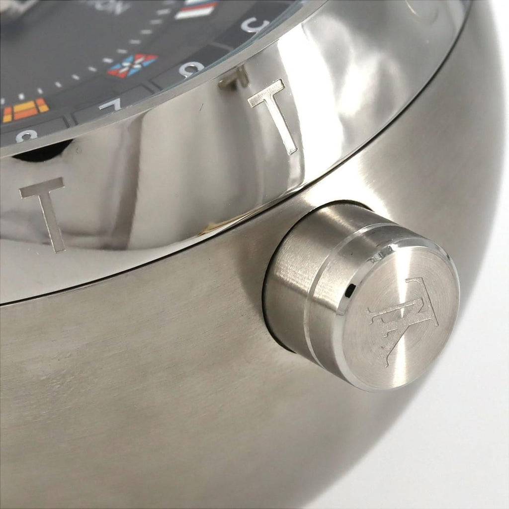 Louis Vuitton Tumble Dual Time Table Clock Trunk SS Quartz — view 3