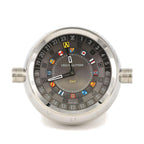 Louis Vuitton Tumble Dual Time Table Clock Trunk SS Quartz