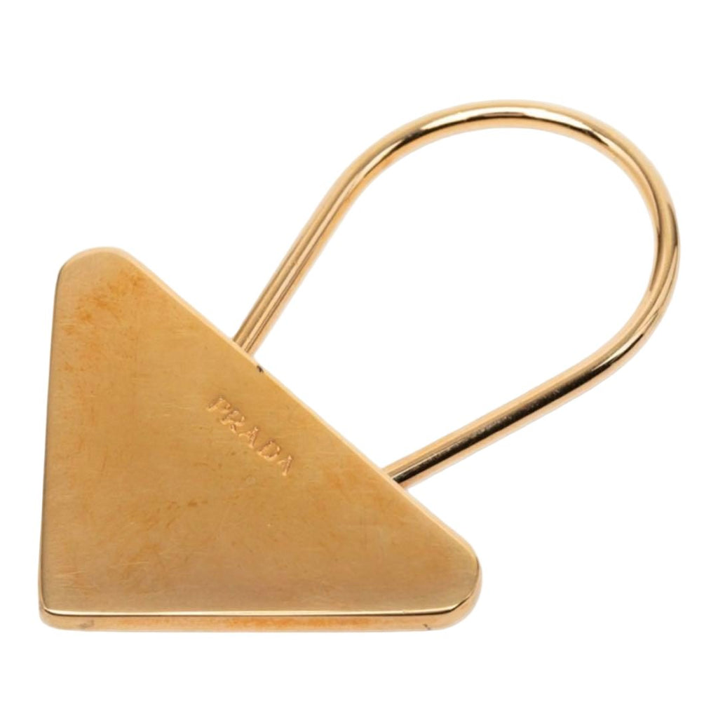 Prada Triangle Plate Key Charm Key Holder