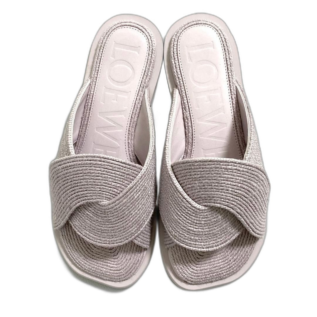 Loewe Slide Sandals Jute 36 Lavender — view 2