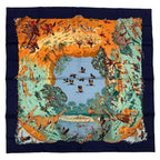 Hermes Scarf Carre 90 Africa Navy — view 2