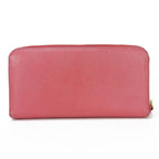 Prada Long Wallet Saffiano Pink Peonia Gold Hardware Round Zipper Ribbon — view 2