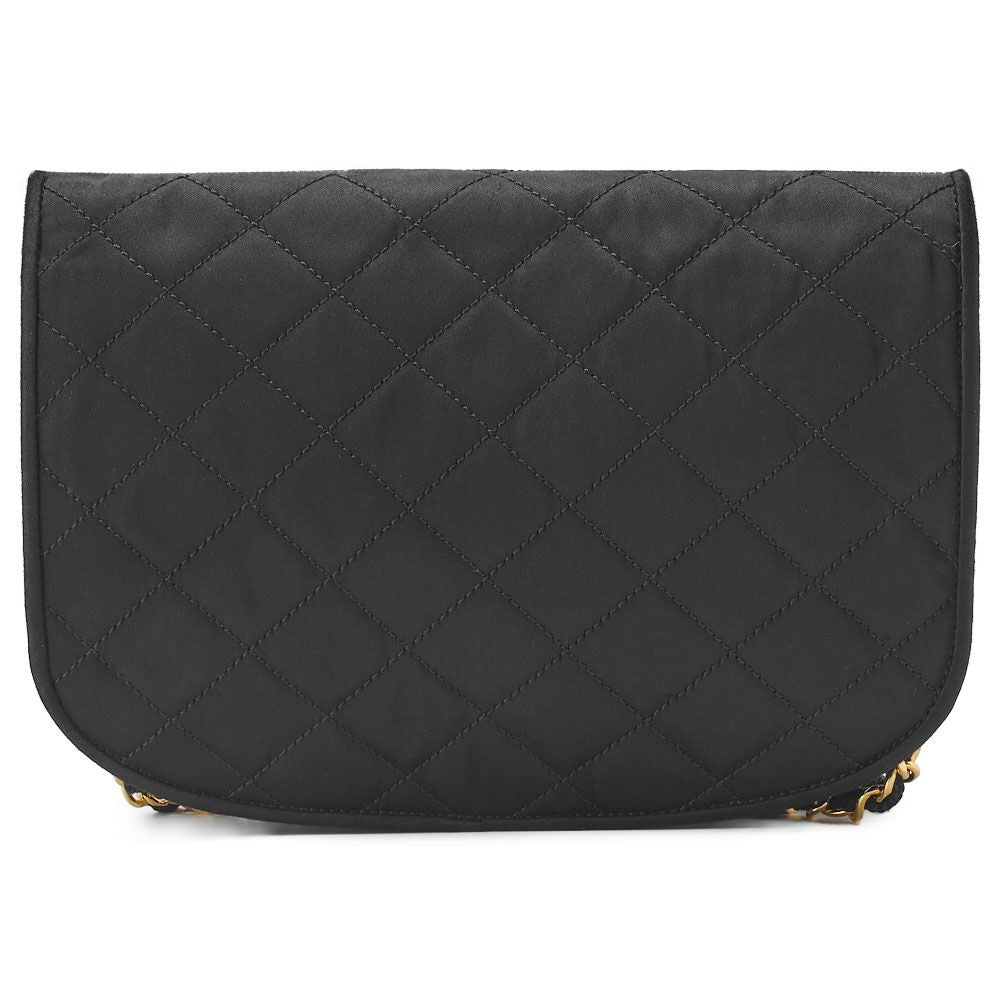 Chanel Quilted Paris Limited Chain Shoulder Satin Black With Gold And Silver — view 4
