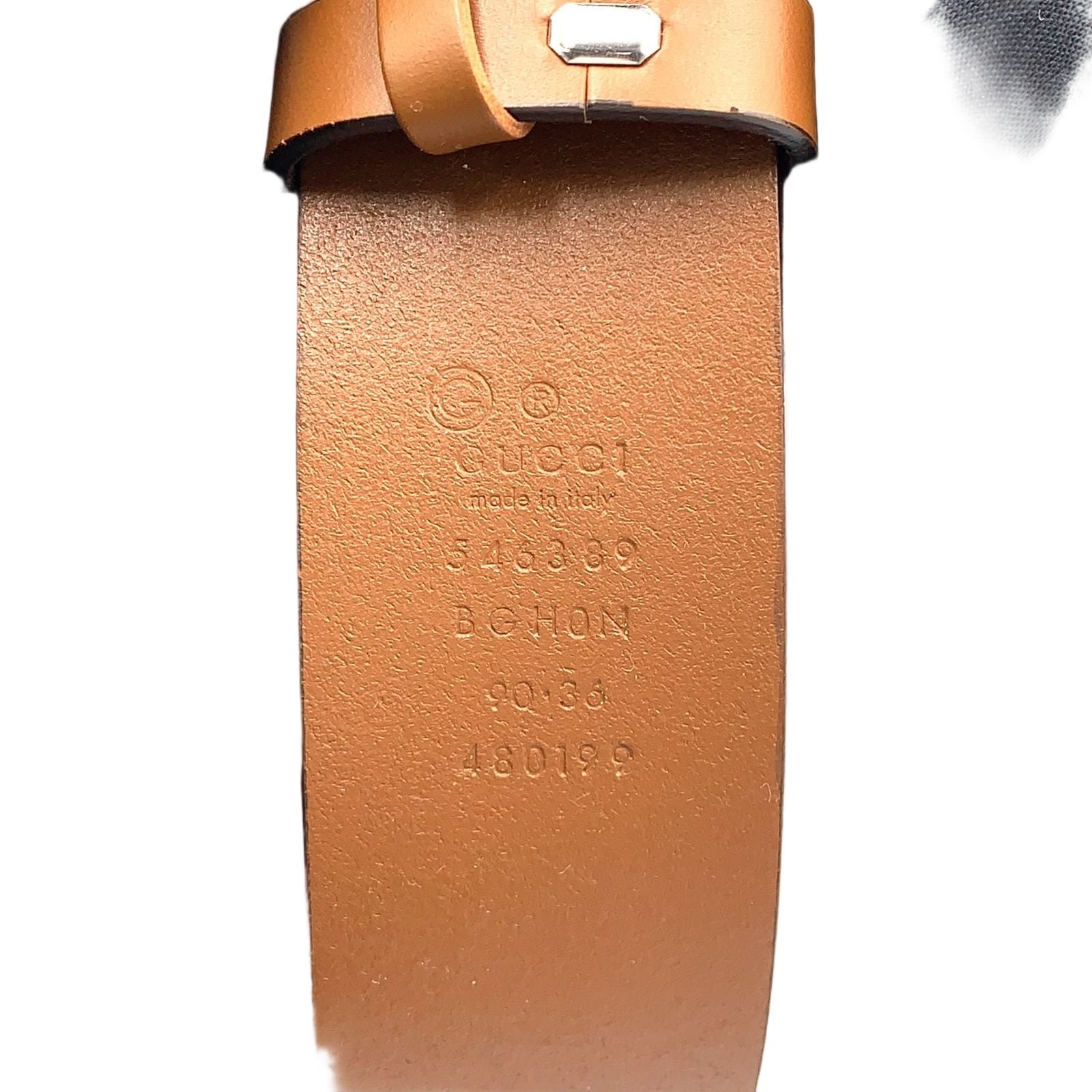 Gucci Interlocking Antique Leather Brown Belt Silver — view 2