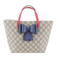 Gucci GG Supreme Ribbon Motif Leather Handbag Tote