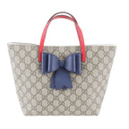 Gucci GG Supreme Ribbon Motif Leather Handbag Tote