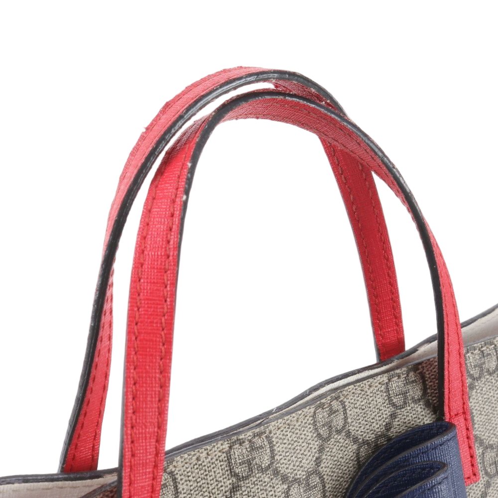 Gucci GG Supreme Ribbon Motif Leather Handbag Tote — view 2