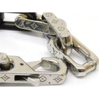 Louis Vuitton Bracelet Monogram Chain L 22.5 cm Silver Black Color 8C — view 2